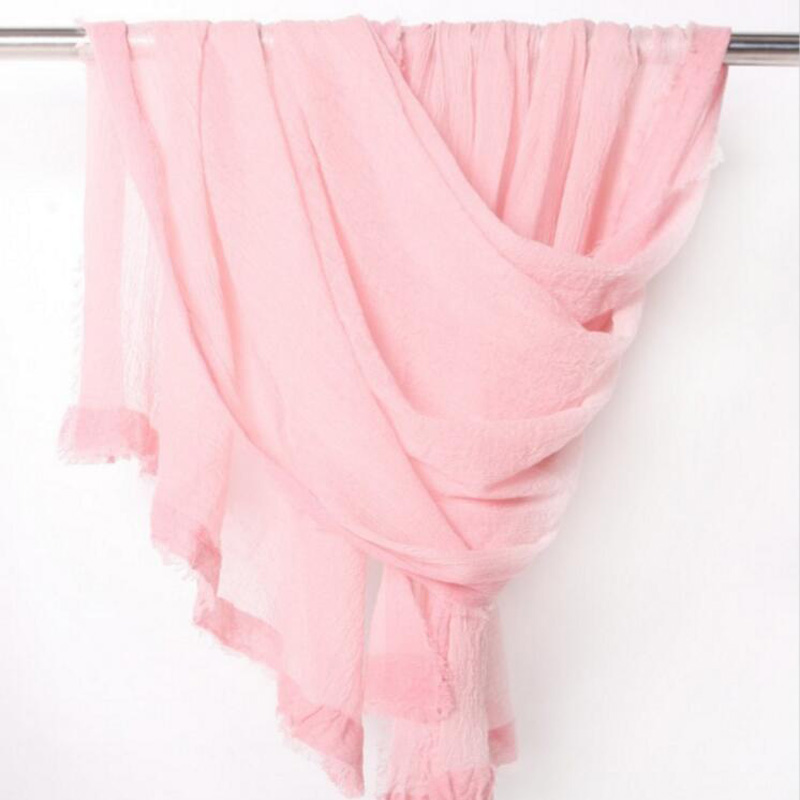 Soft Wool Scarves Lightweight Pink Women Fashional Fall Scarf